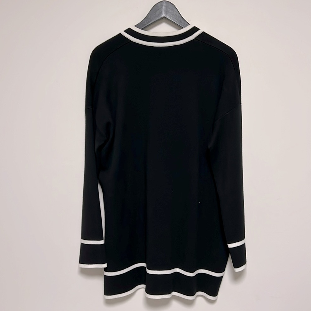 Simons contemporaine black white contrast cardigan sz m medium preloved - Picture 2 of 4